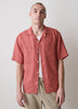 Short-Sleeve Linen Shirt with Camp Collar