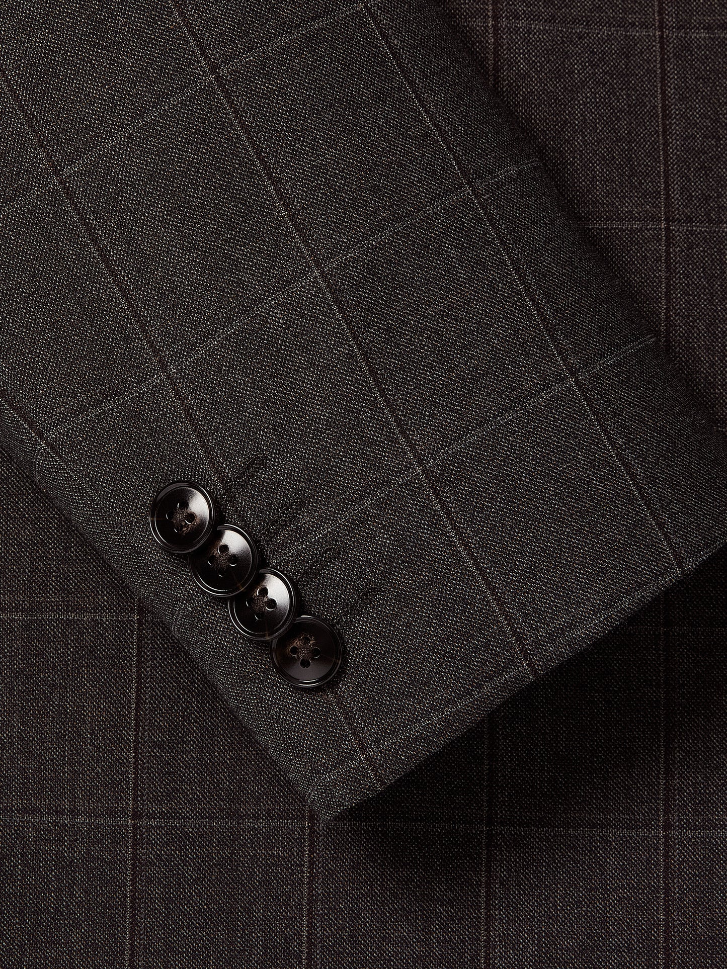 Slim Fit Wool Blend Charcoal Check Blazer