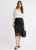 High-Rise Lace Midi Skirt