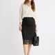 High-Rise Lace Midi Skirt