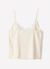Merino-Wool V-Neck Cami with Lace Trim