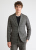 Slim Fit Charcoal Checkered Suit Blazer