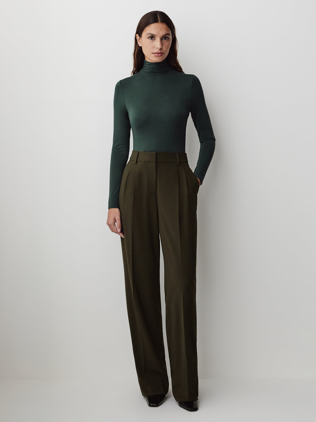 Long-Sleeve Mock-Neck Top