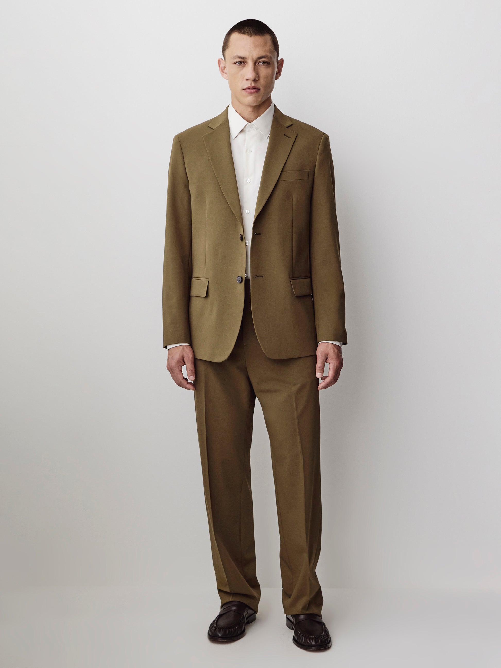 Tailored Burnt Moss Woven Blazer