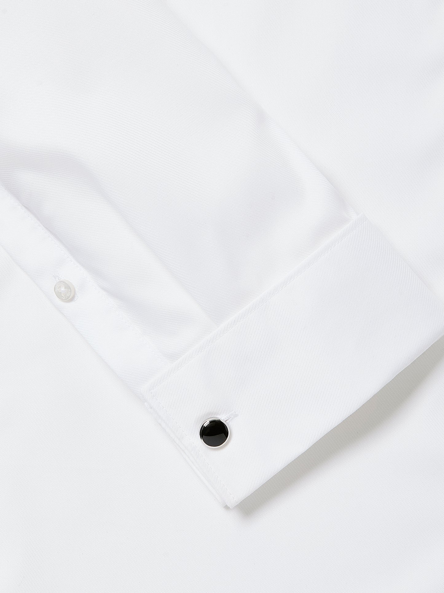 White Tailored Fit Tuxedo Shirt with French Cuffs