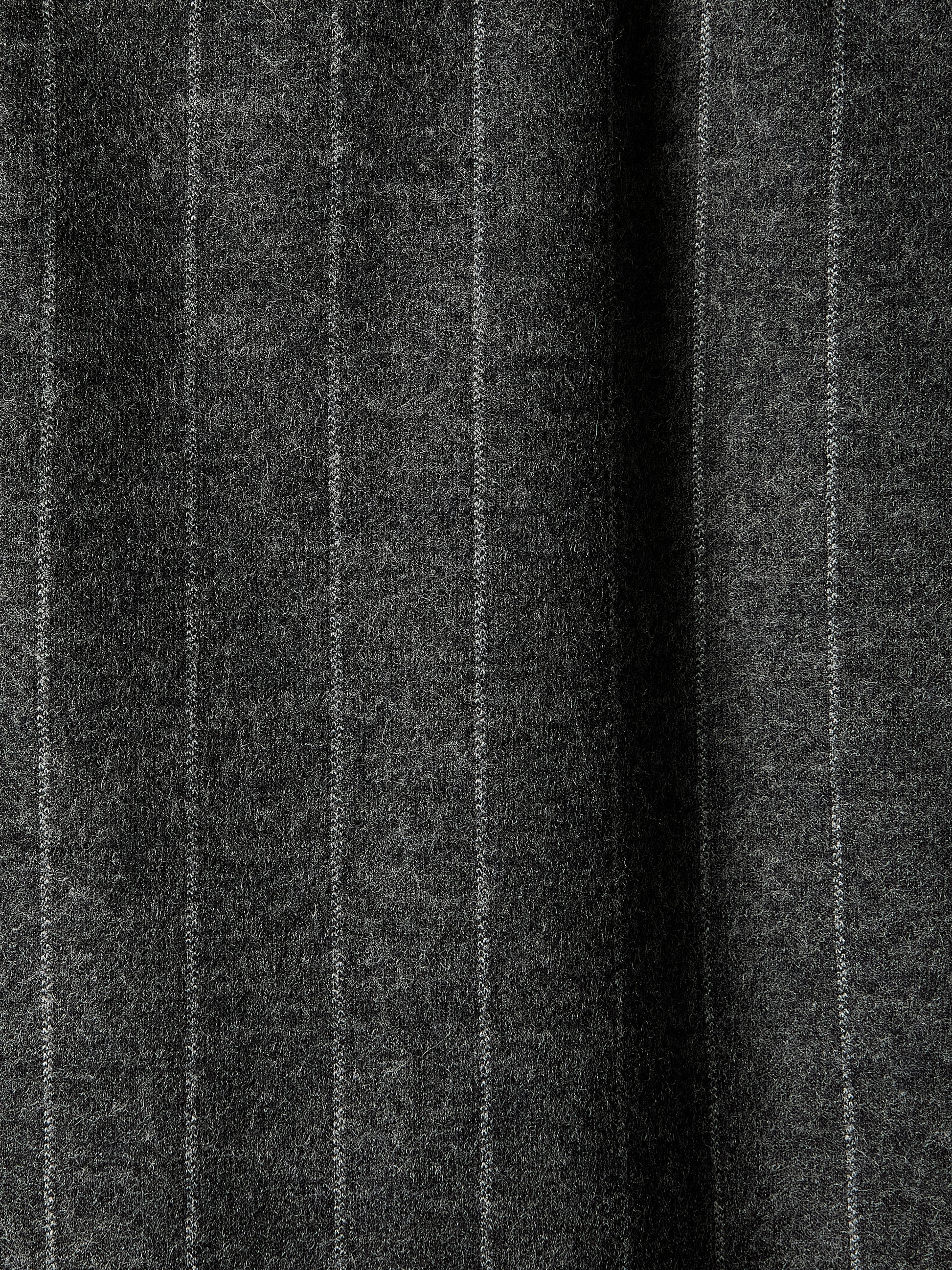 Straight Knit Pinstripe Wool Blend Pant