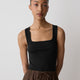Knit Tank Top Square Neck Cotton Blend