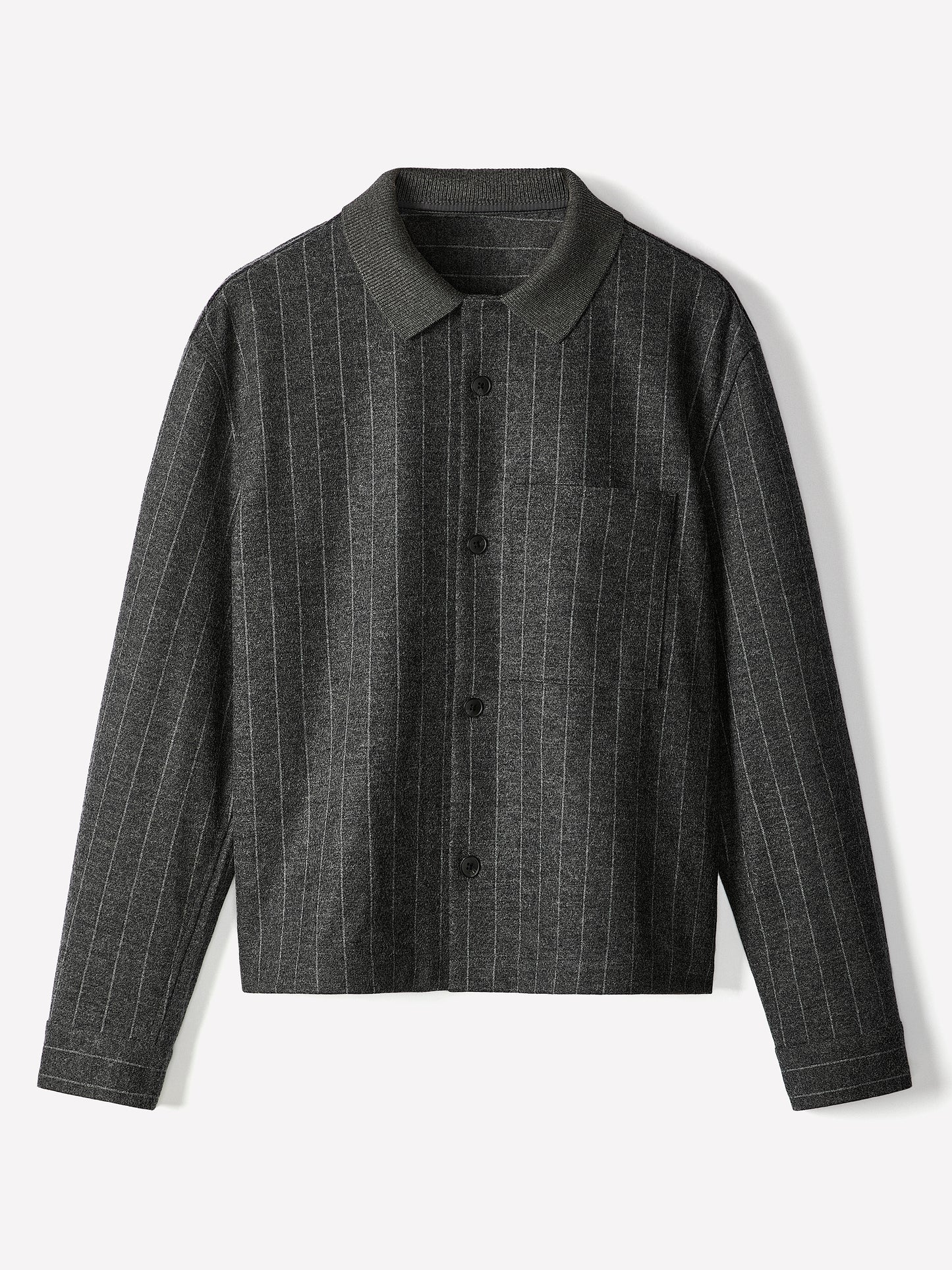 Men's Pinstripe Wool Blend Shacket