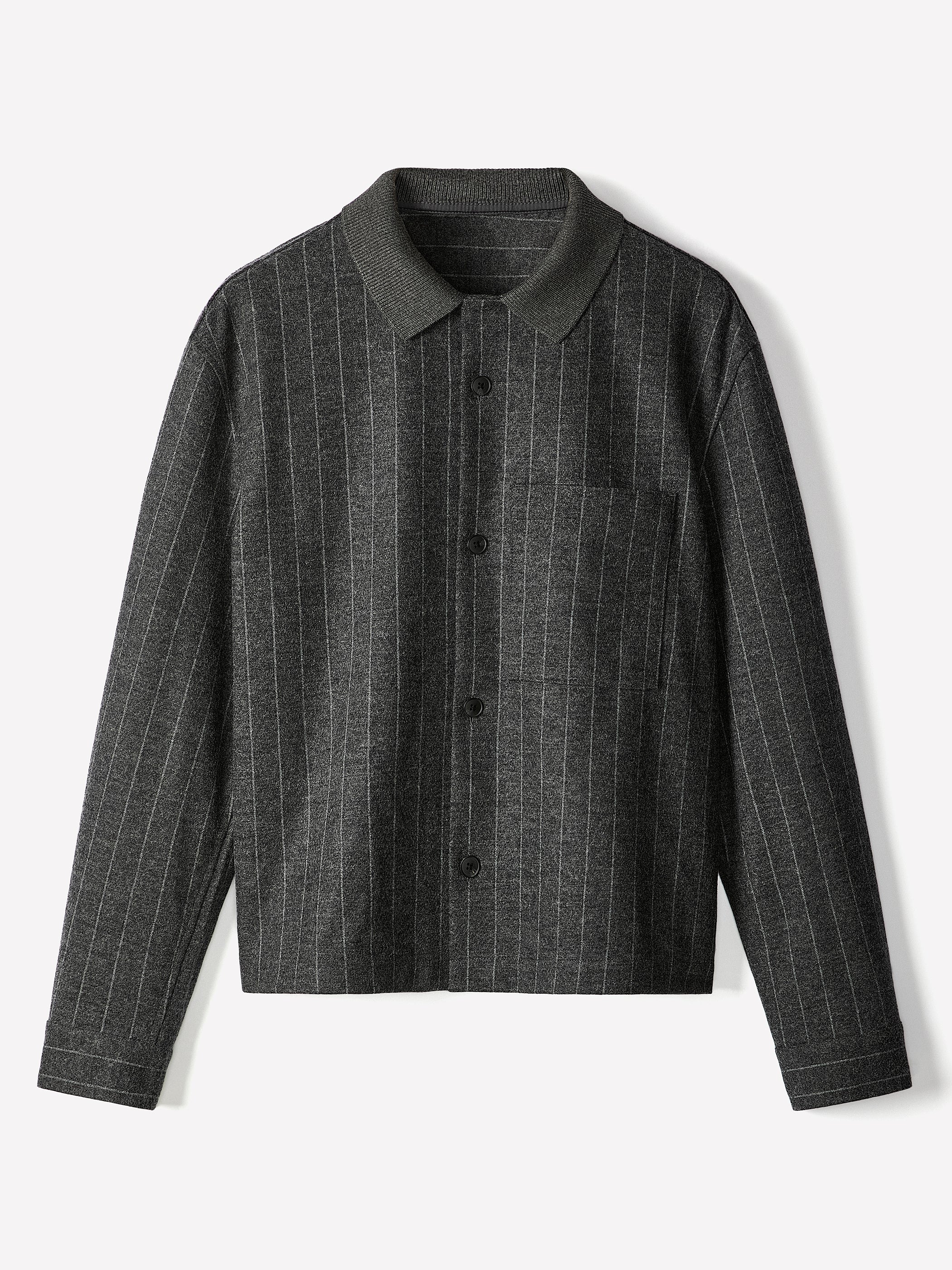 Men's Pinstripe Wool Blend Shacket