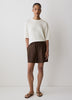 Linen-Blend Mid-Rise Pull-On Short