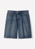 Bermuda Denim Shorts High Rise Cotton Blend