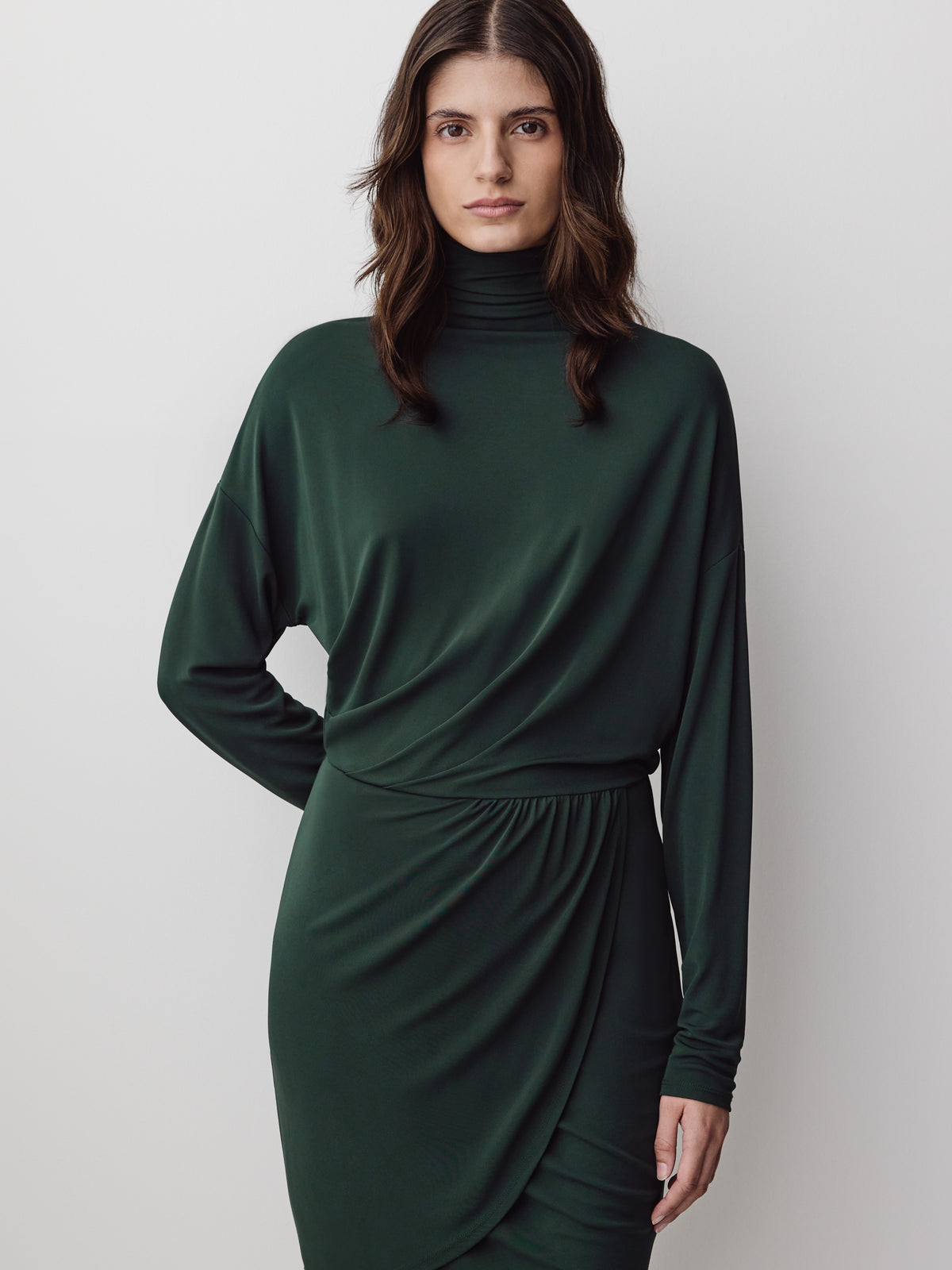 Long Sleeve Mock Neck Knit Dress