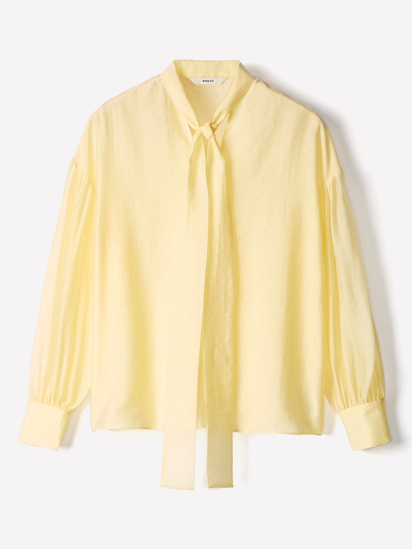 Woven Lyocell Blend Tie Sleeve Blouse