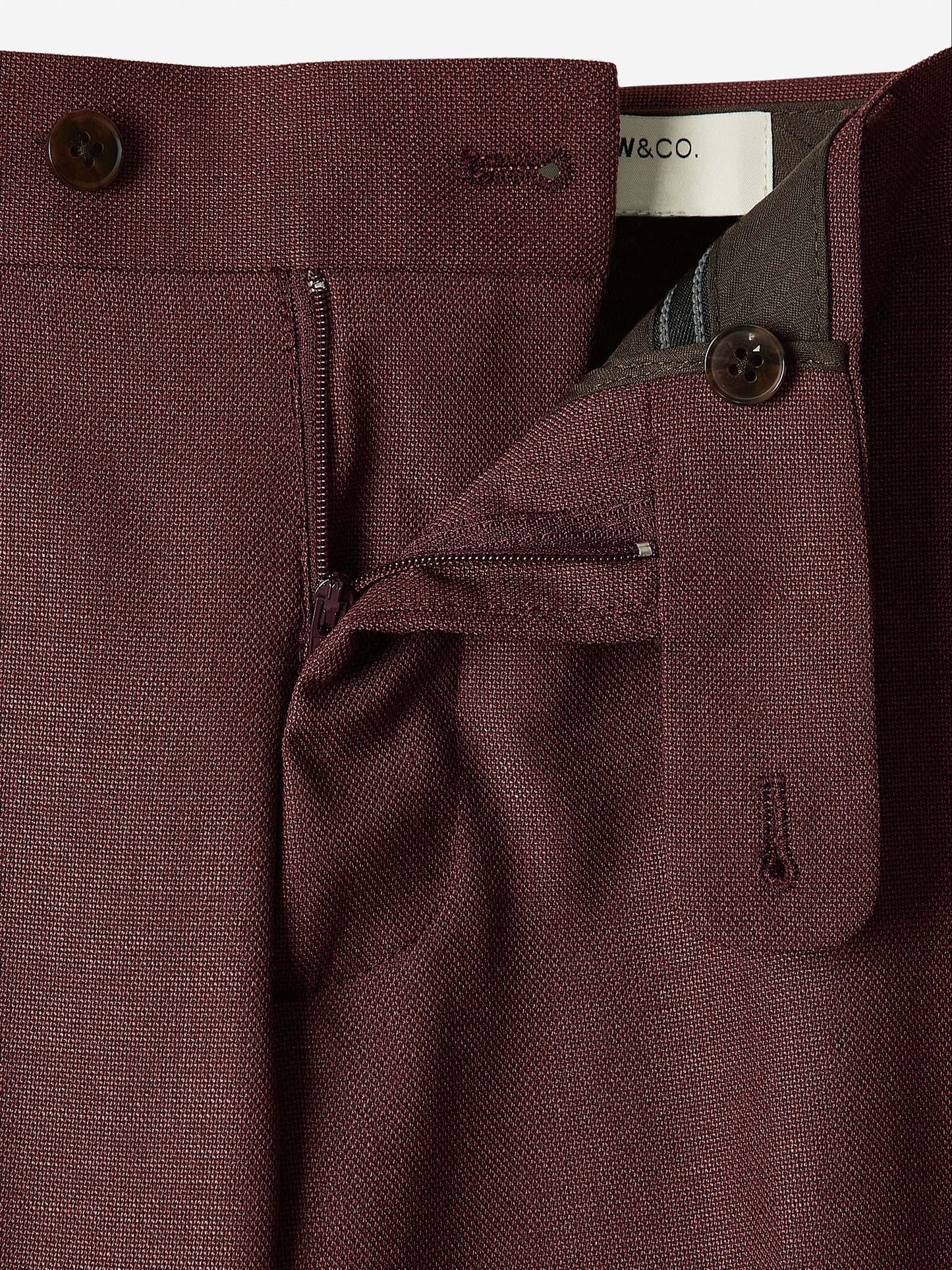 Slim-Fit Deep Berry Suit Pant