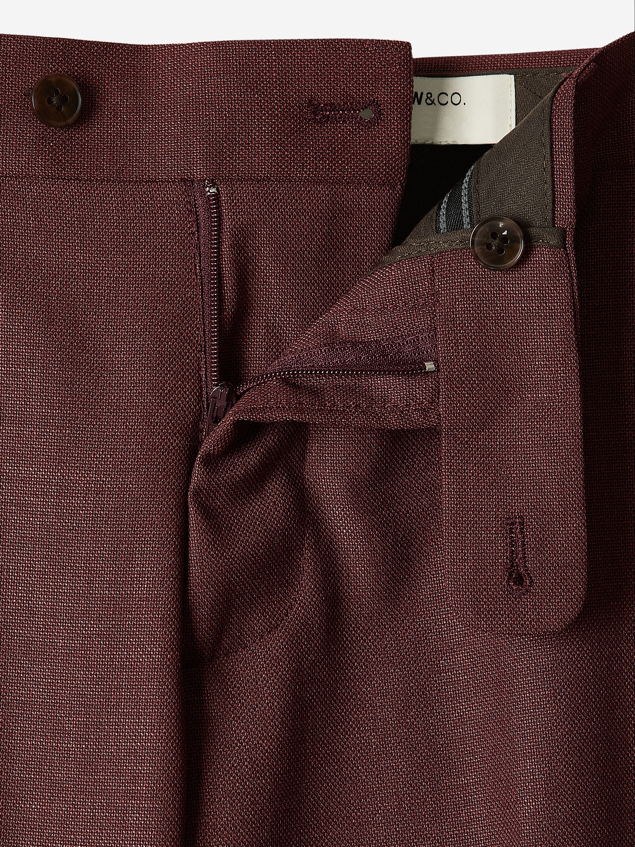 Slim-Fit Deep Berry Suit Pant