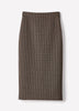 Plaid Straight Midi Skirt