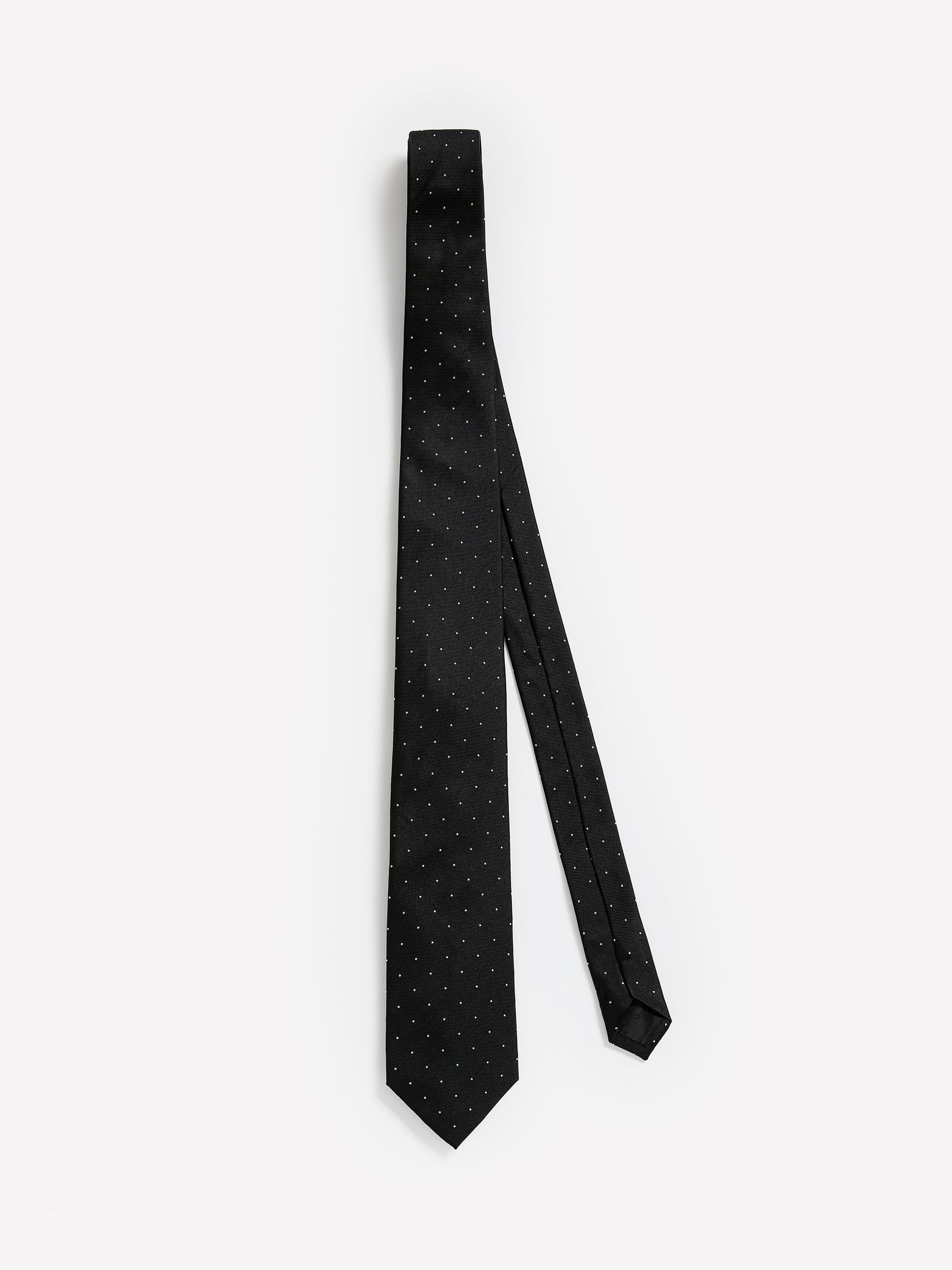Black Regular Tie with Micro Dots