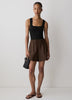 Knit Tank Top Square Neck Cotton Blend