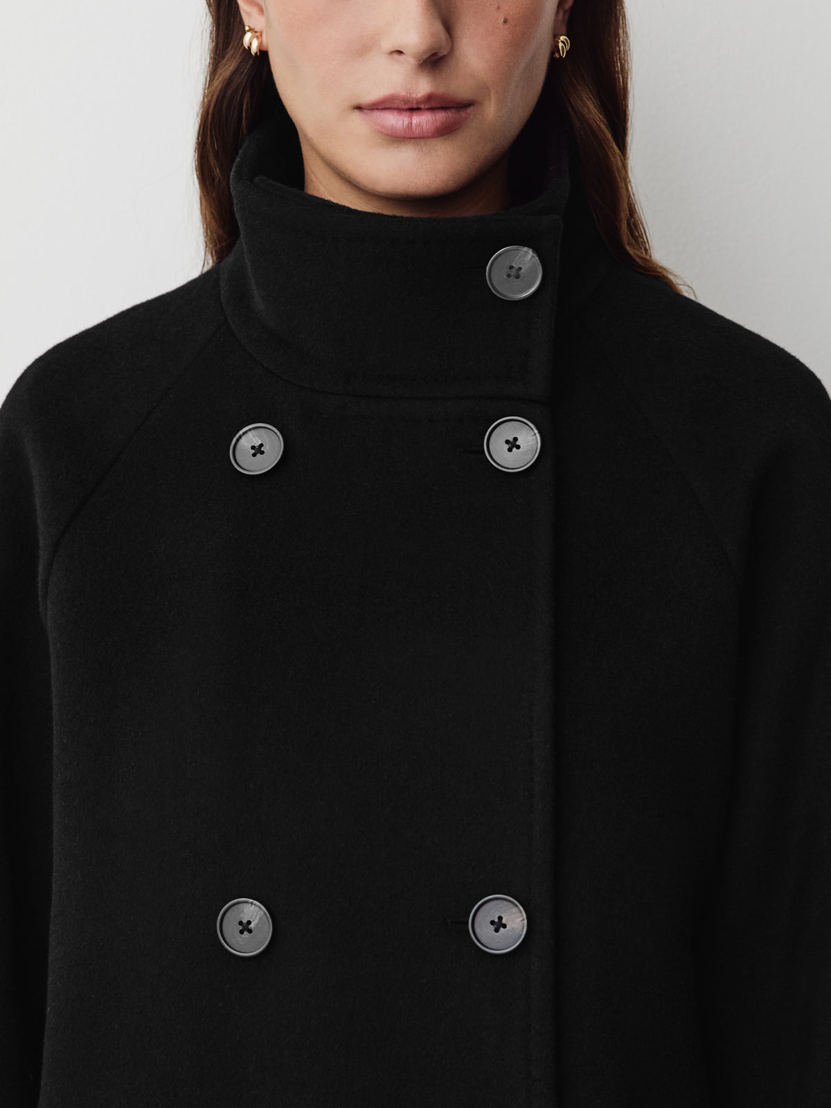 Classic Wool-Blend Double-Breasted Coat