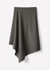 Woven Asymmetric Flare Midi Skirt in Polyester Blend