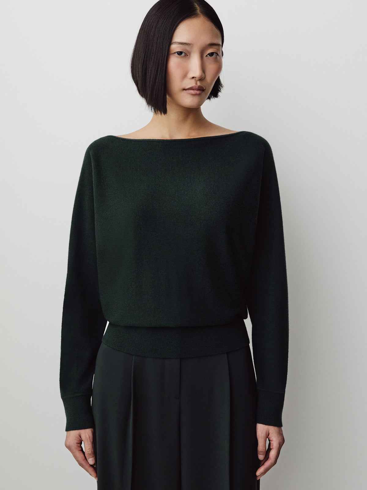 Long-Sleeve Off-the-Shoulder Merino-Wool Sweater