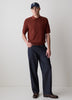 Textured Short-Sleeve Polo Sweater