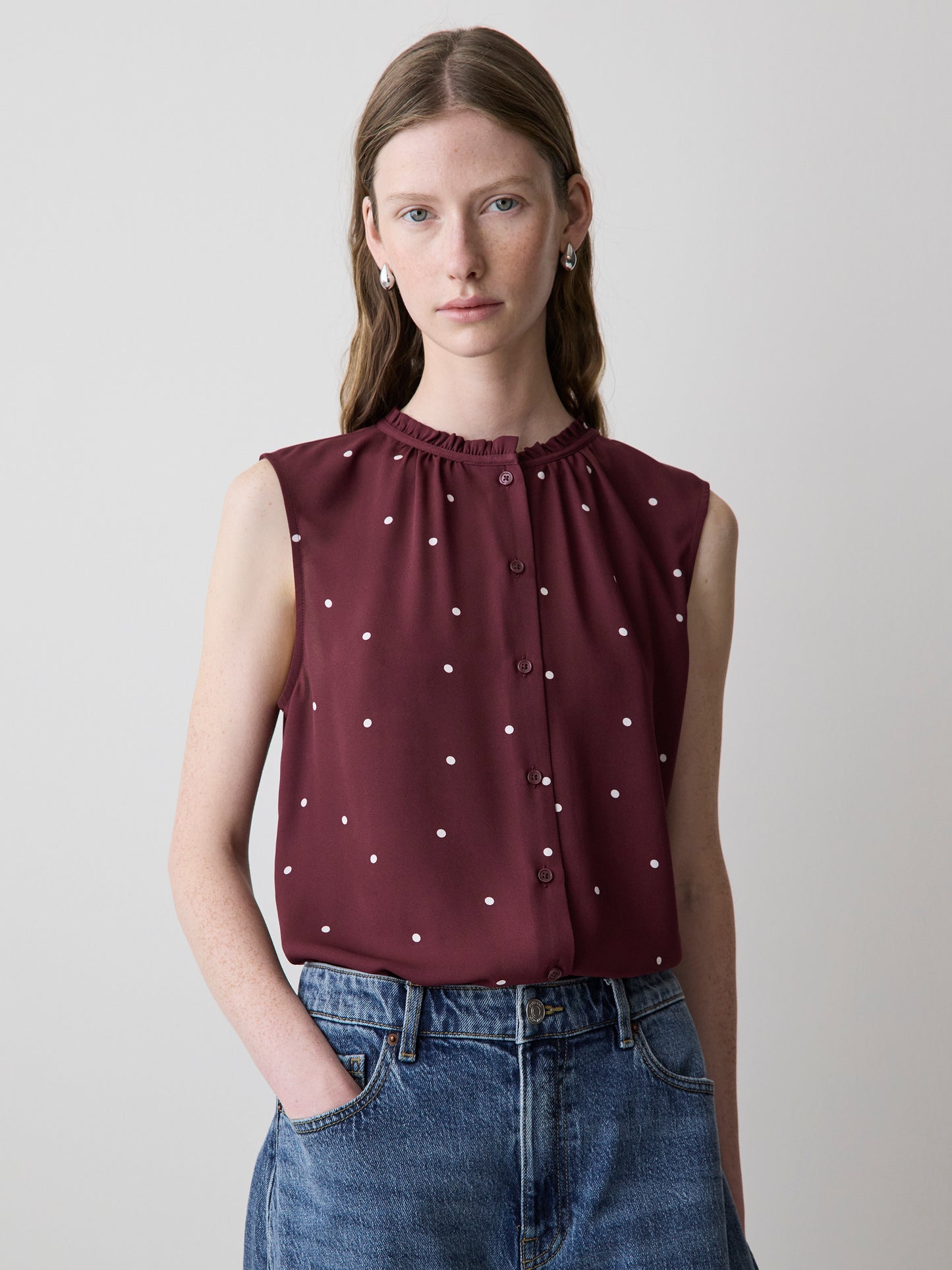 Blouse Boutonnée Sans Manches