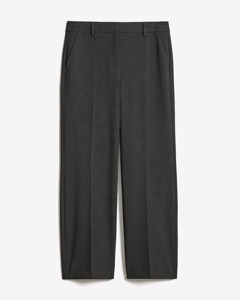 Pantalon en Sergé Épais à Taille Mi-Haute et Jambe Large 