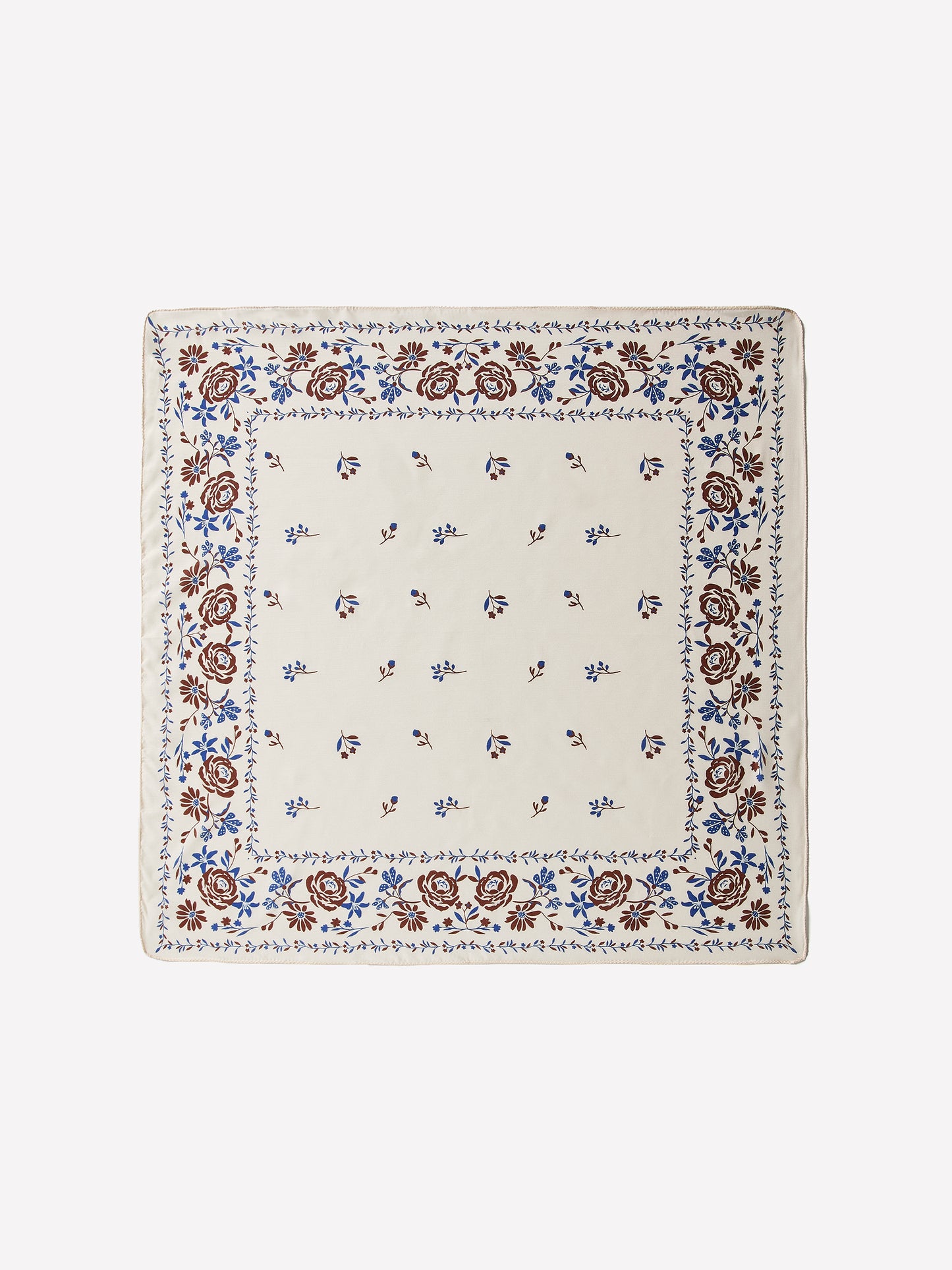 Square Silk Blend Floral Scarf 27"x27"