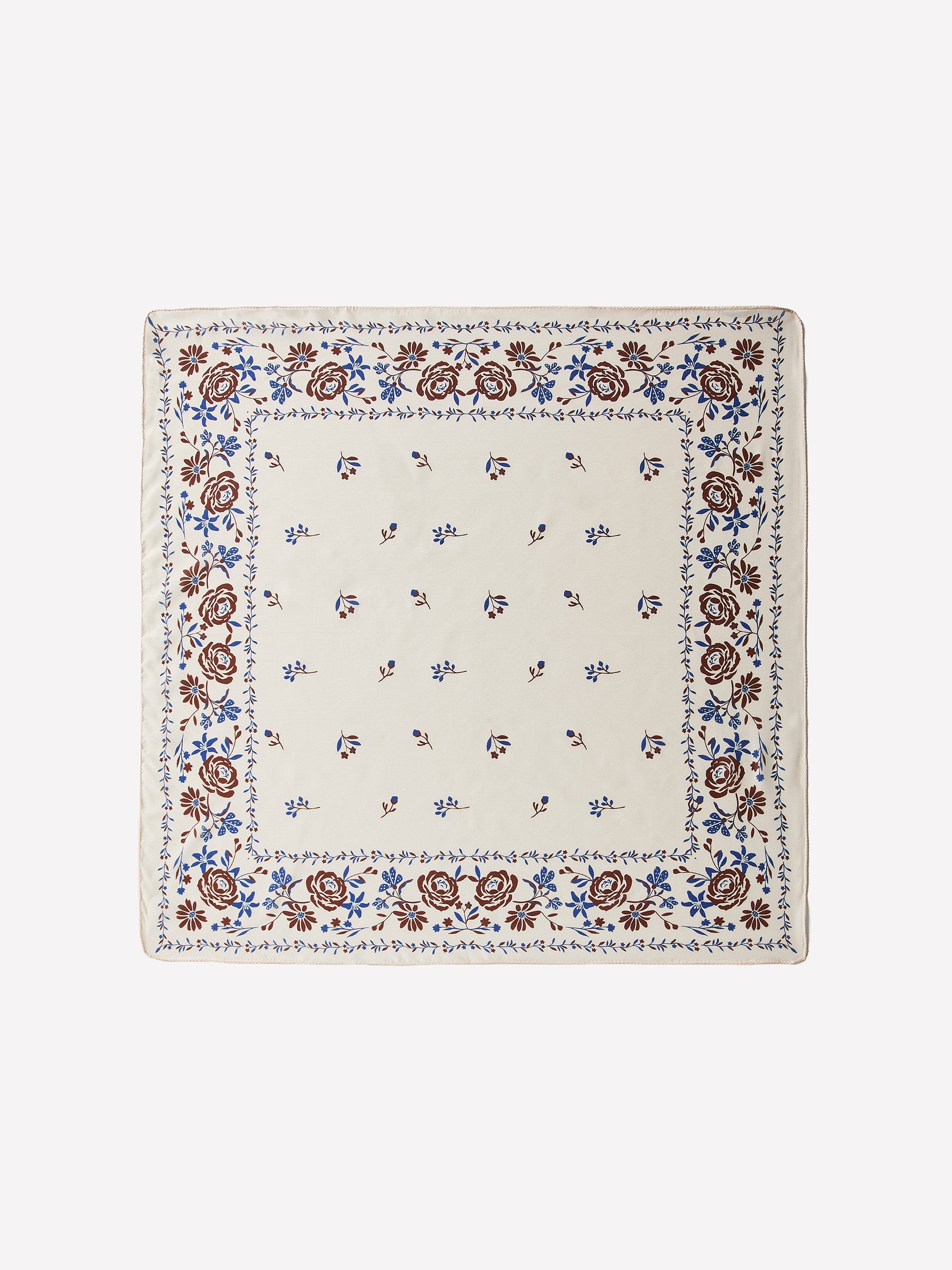 Square Silk Blend Floral Scarf 27"x27"