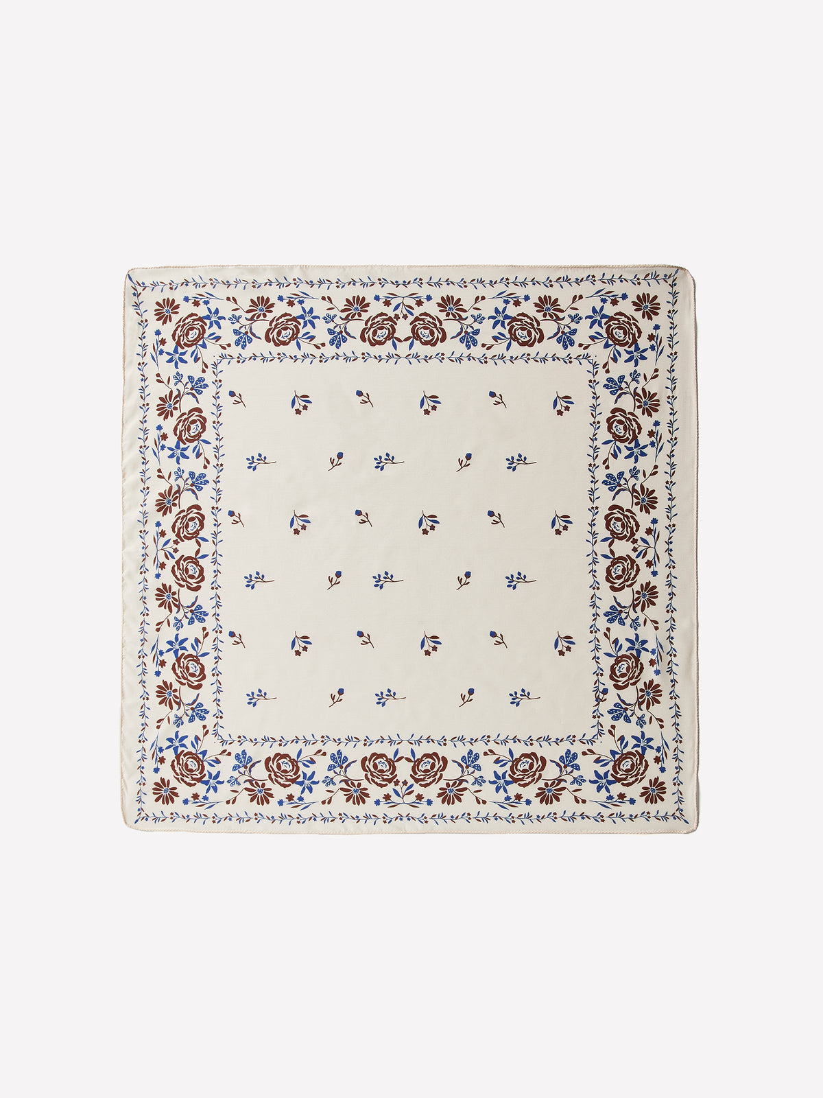 Square Silk Blend Floral Scarf 27"x27"