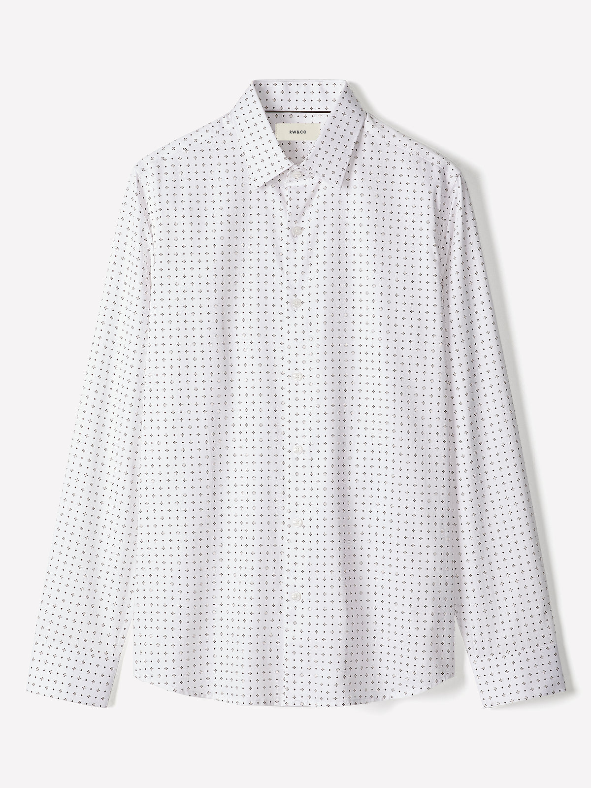 Slim Fit Cotton Shirt Brown Micro Geo