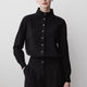 Knit Cardigan Cotton Nylon Blend Mock Neck