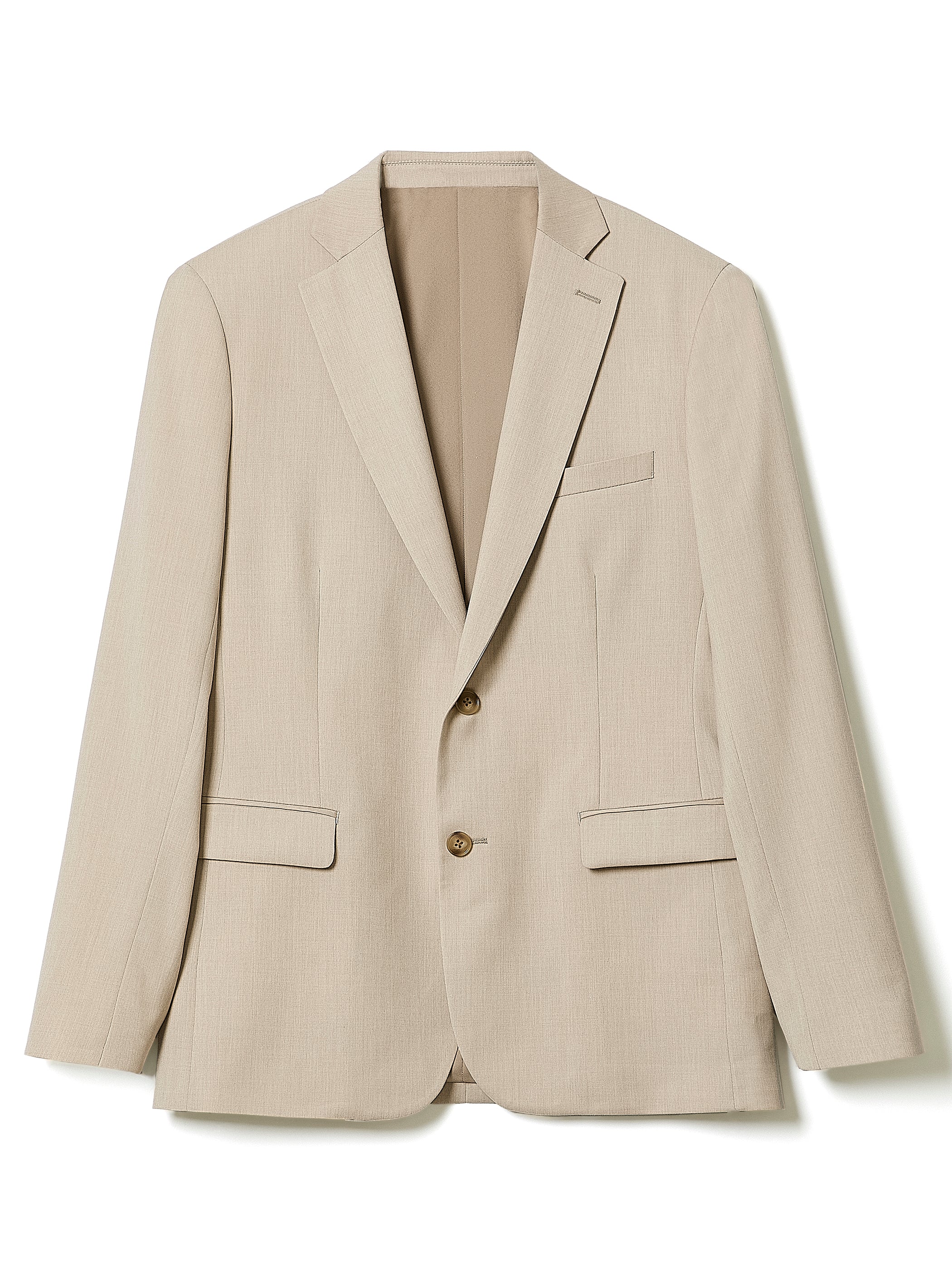 Tailored-Fit Beige Suit Blazer
