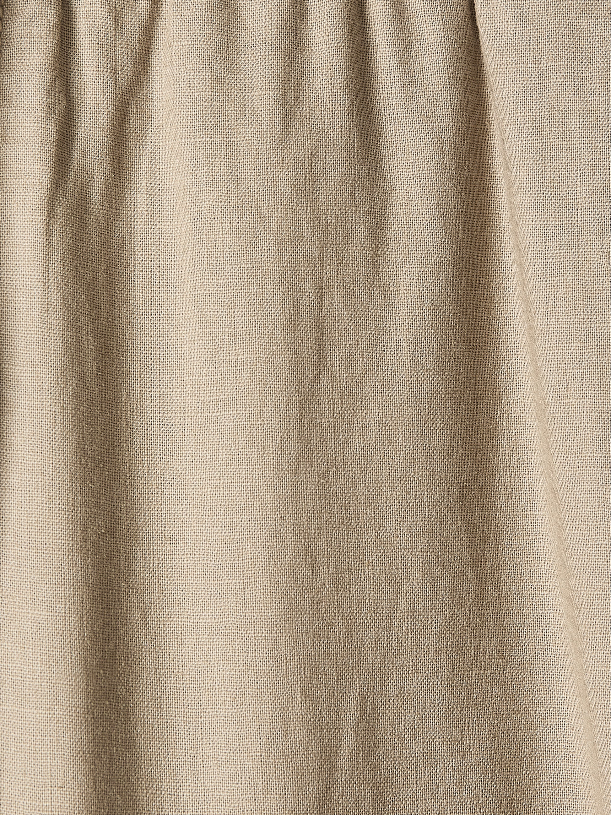 Linen-Blend Pants with Elastic Waistband and Drawstring