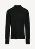 Mock-Neck Sweater with Buttons on Sleeves