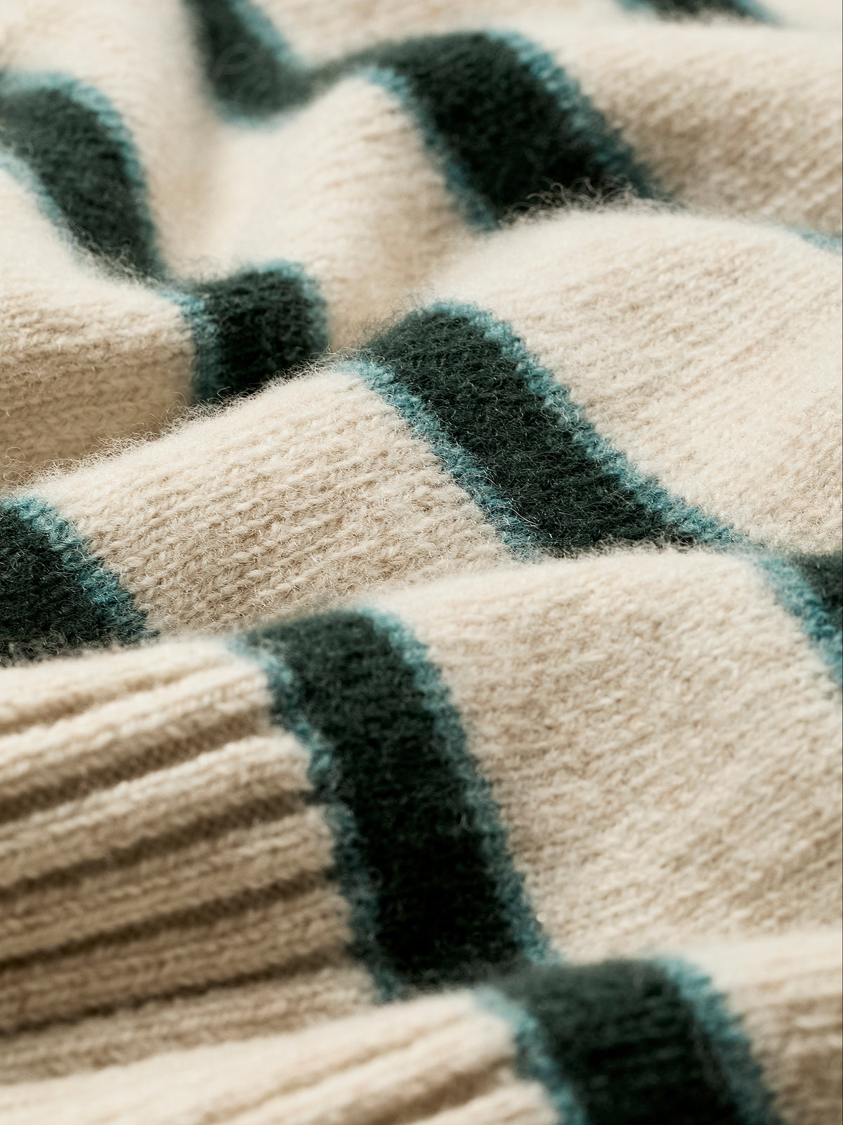 Mens Lambswool Crew Neck Knit Sweater with Stripe