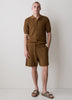 Knit Short Sleeve Sweater With Textured Stitch