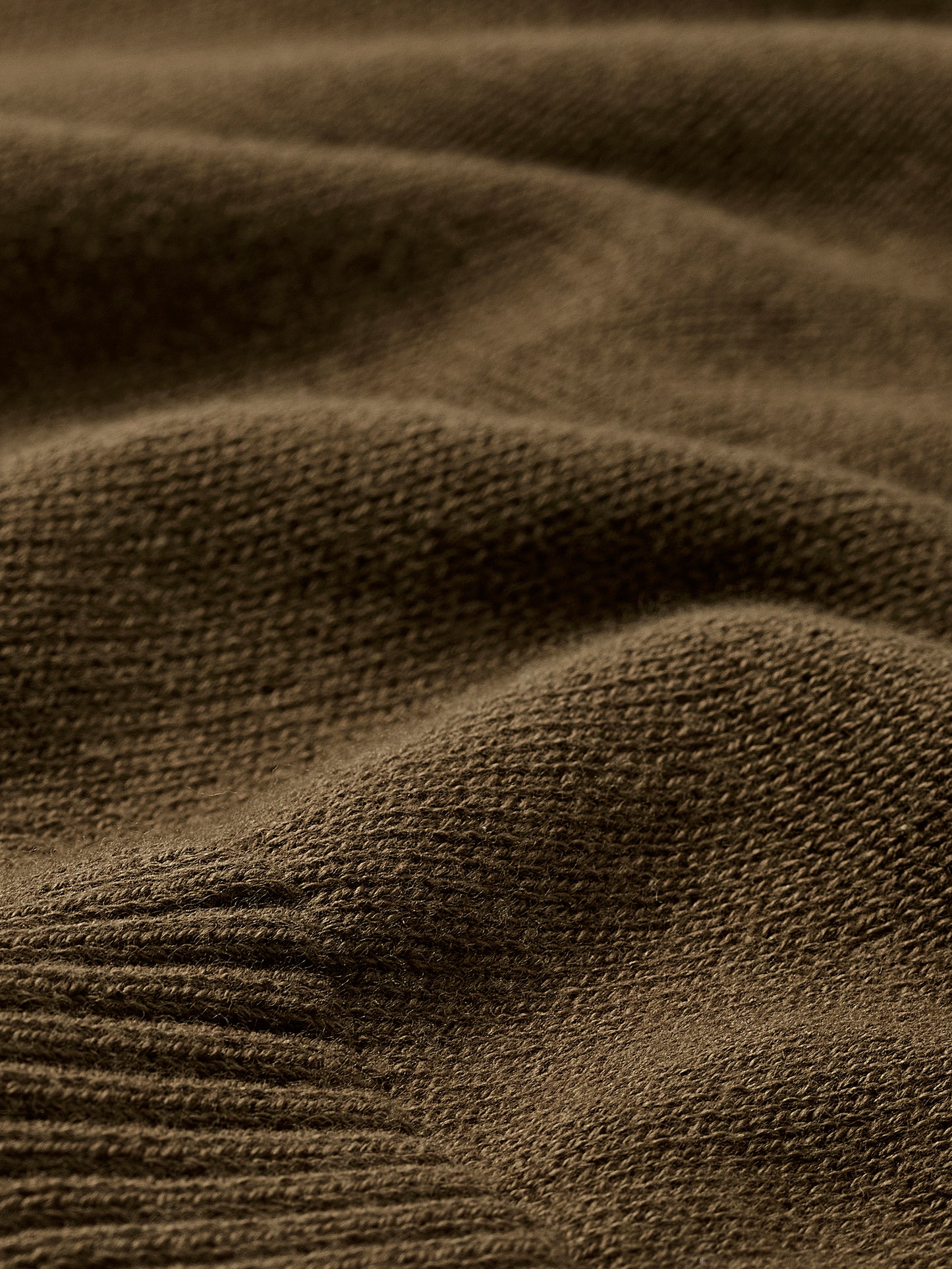 Knit Cotton Blend Funnel Neck Sweater