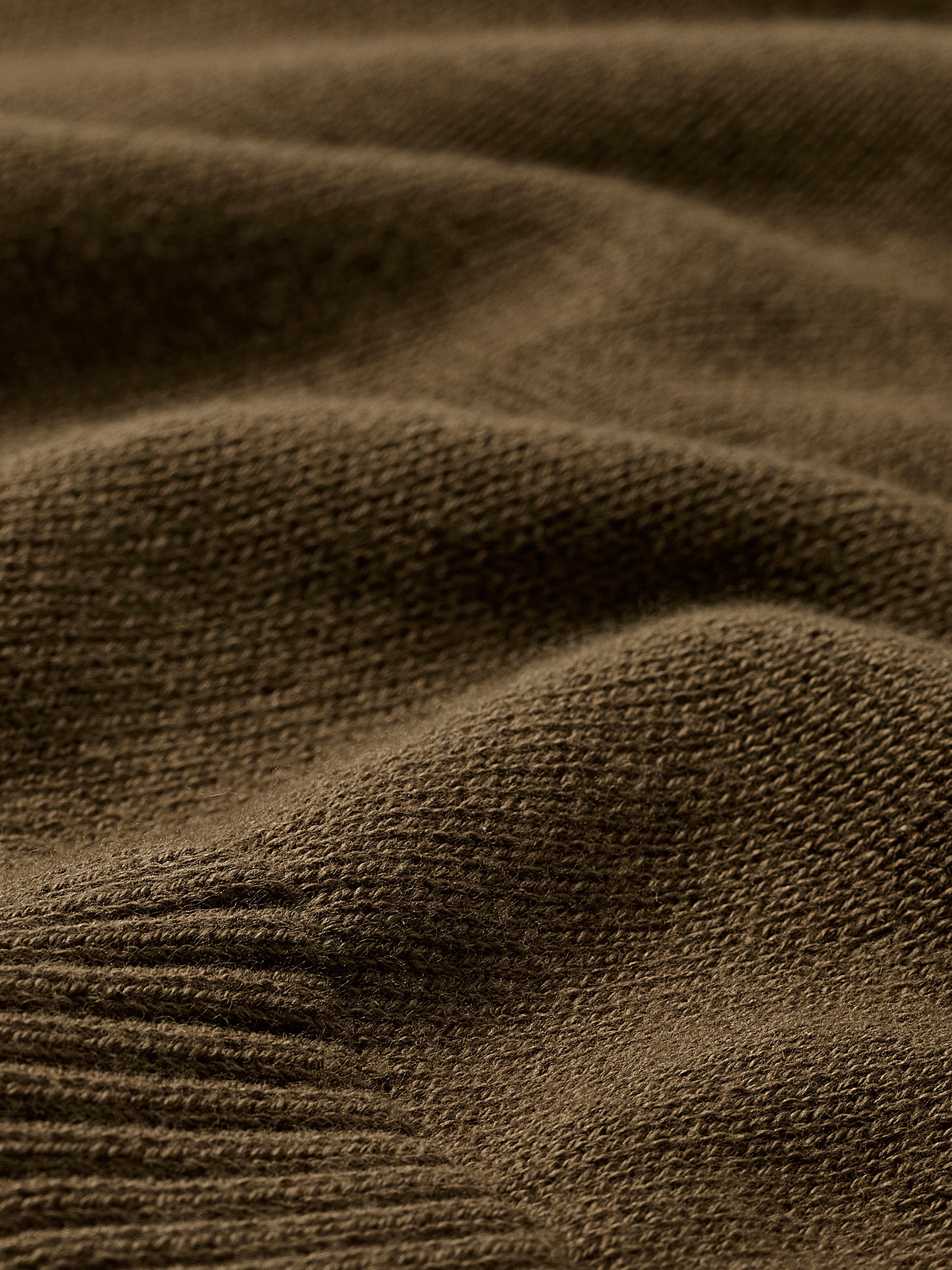 Knit Cotton Blend Funnel Neck Sweater