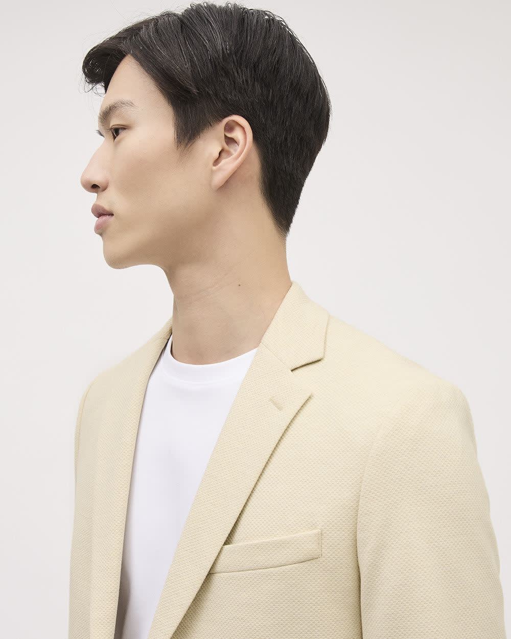 Slim Fit Textured Knit Blazer