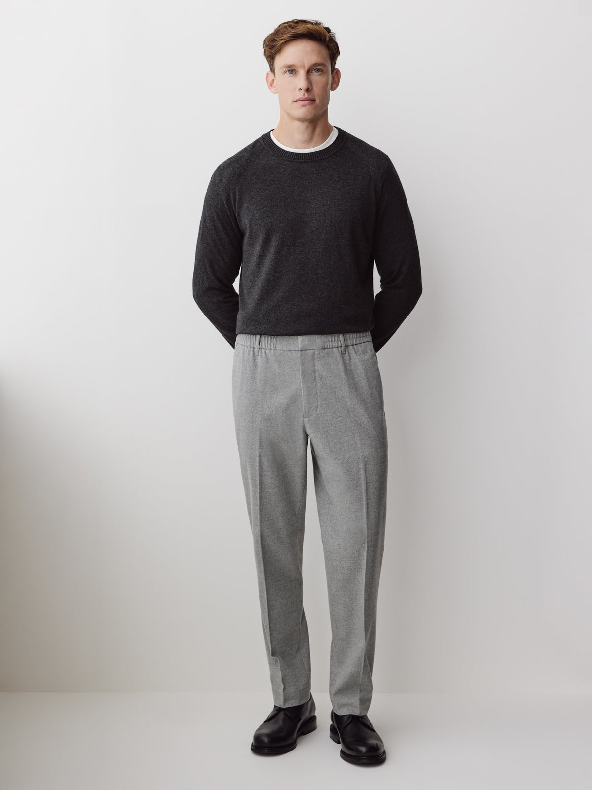 Tailored-Fit Brushed-Knit Pant