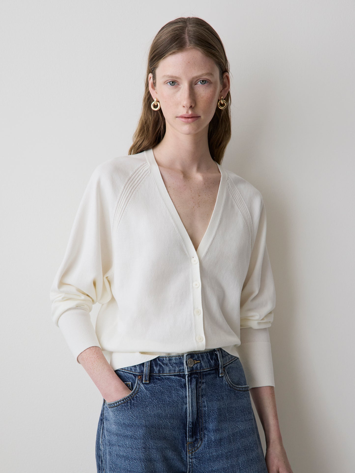 Long-Sleeve V-Neck Cardigan