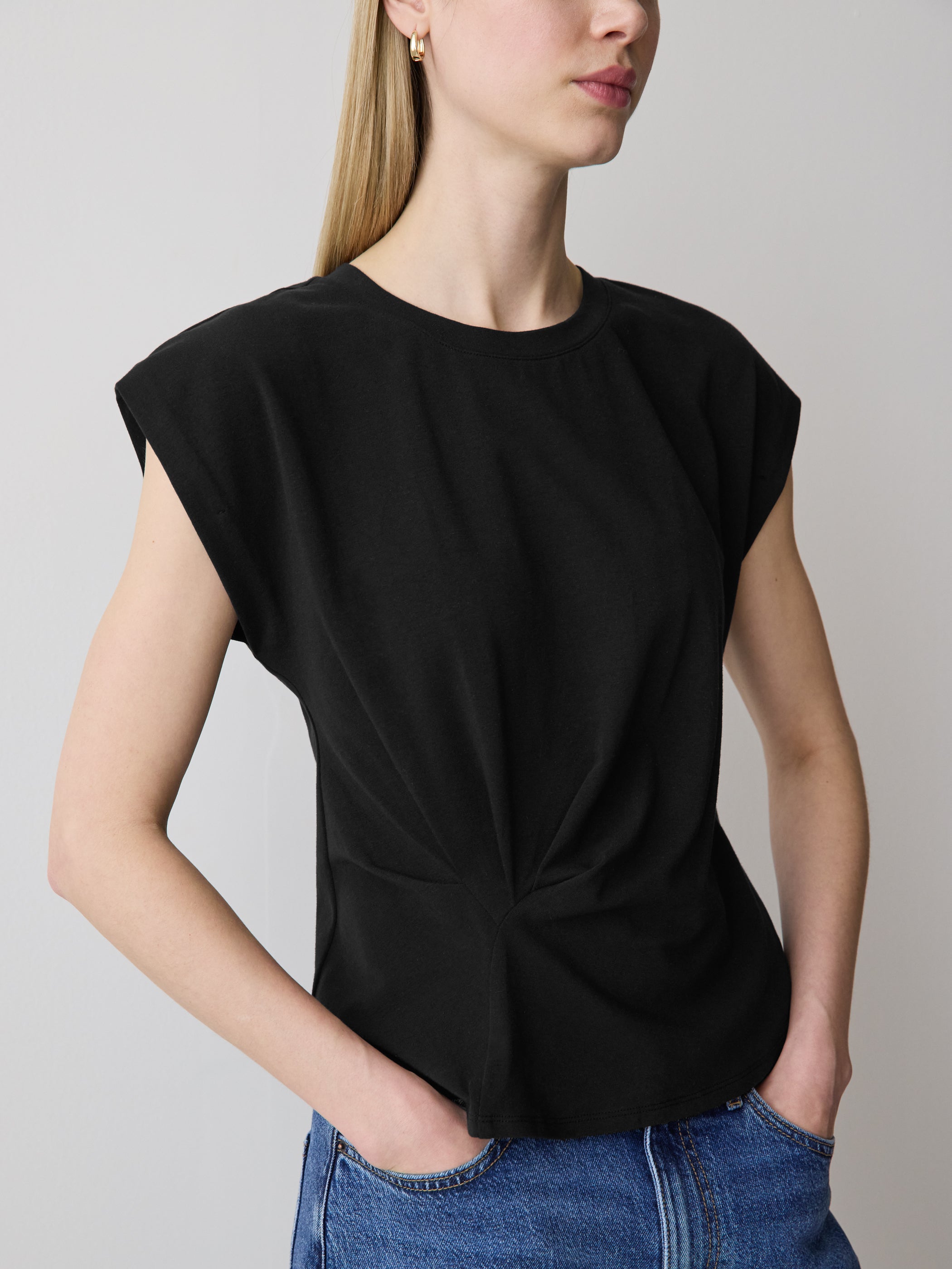 Knit Blouse Organic Cotton Extended Sleeve