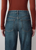 Woven Denim Pant Mid Rise Slouchy Straight Fit