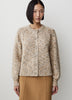 Long-Sleeve Crew-Neck Marled Cardigan