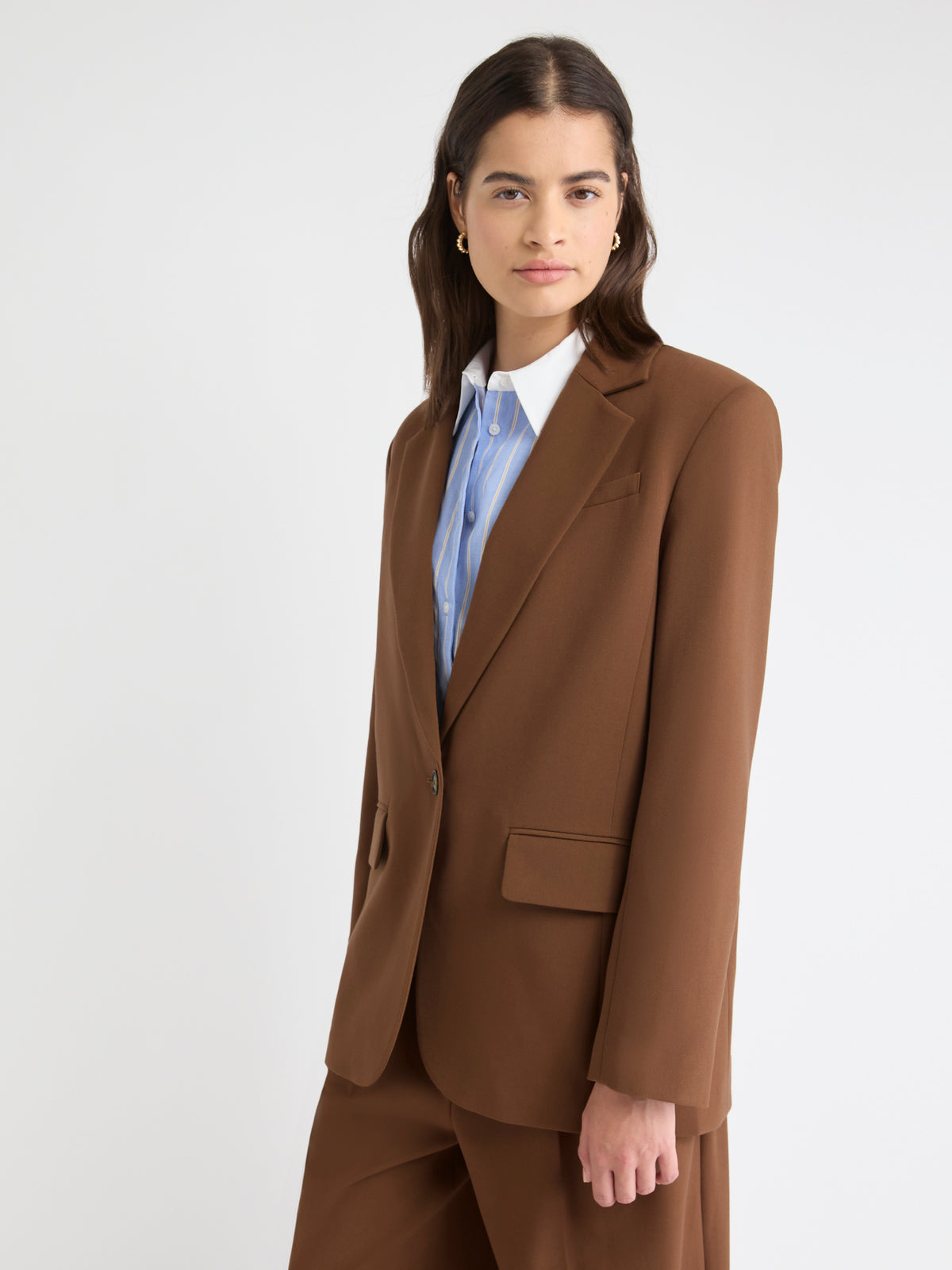 Oversized One-Button Blazer
