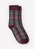Crew Socks Plaid Pattern Cotton Blend