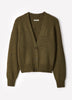 V-Neck Cardigan with Long Barrel Sleeves
