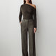 Wide Leg Tweed Pants 32" Wool Blend